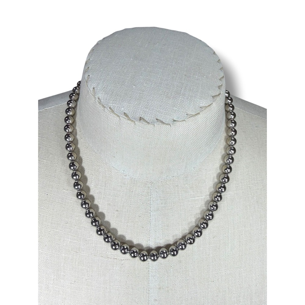 Park Lane Silver Tone Ball Bead Chain String Necklace Polished 19" Classic